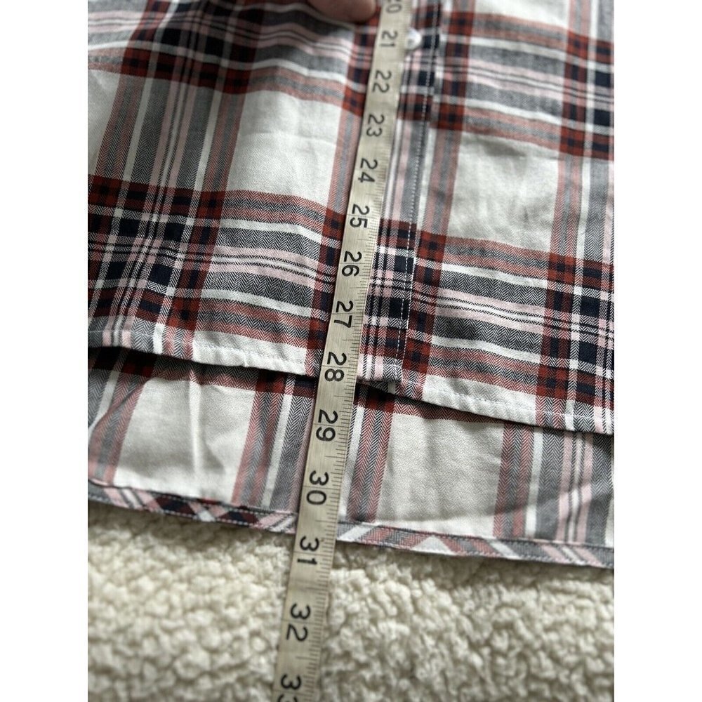 BARBOUR Bethwin Long Sleeve Button Up Shirt White Cloud Check Plaid Women Sz 14 - Picture 12 of 14